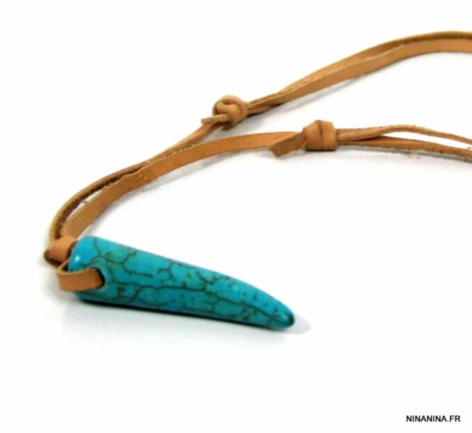 N2960ter_collier_homme_cuir_corne_turquoise