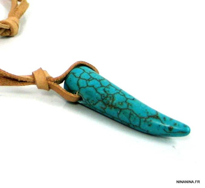 N2960terc_collier_homme_cuir_corne_turquoise