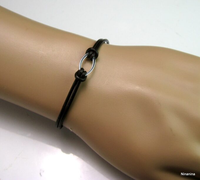 N2981tera_bracelet_cordon_cuir_anneau_argent_massif