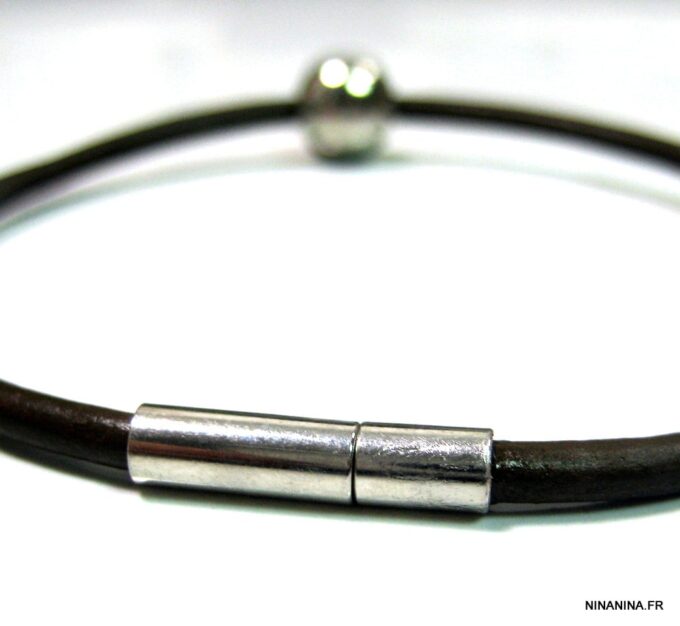 N2984terb_bracelet_cuir_boule_acier_inoxydable