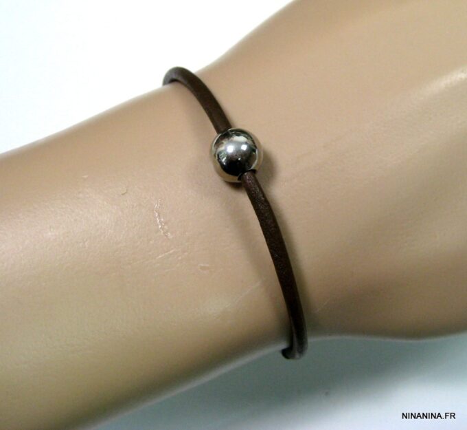 N2984tere_bracelet_cuir_boule_acier_inoxydable
