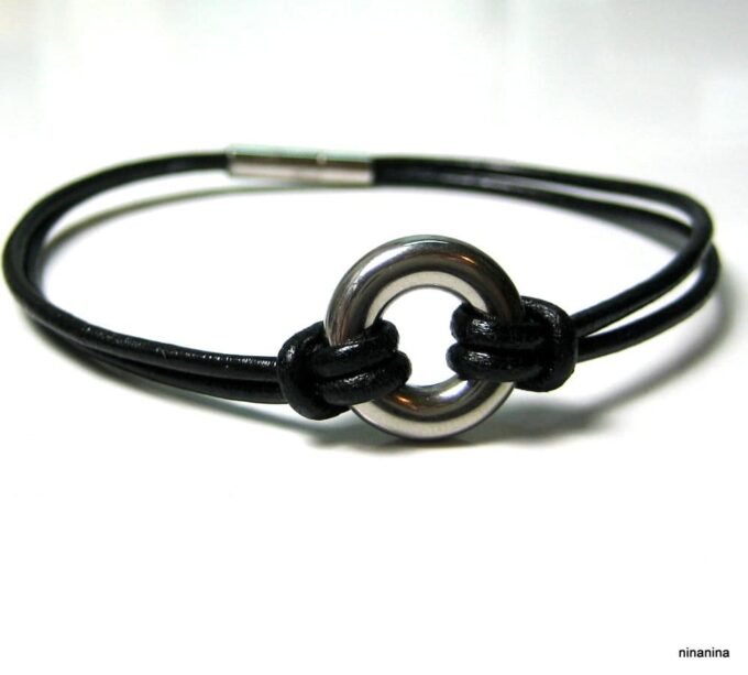 N2990terb_bracelet_cordoncuir_et_cible_acier_inoxydable