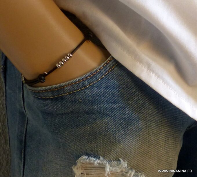 N2991i_Bracelet_homme_femme_cordon_cuir_perles_acier_inoxydable_NINANINA