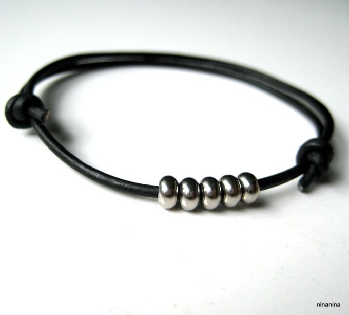 N2991terb_bracelet_cordon_cuir_perles_acier_inoxydable