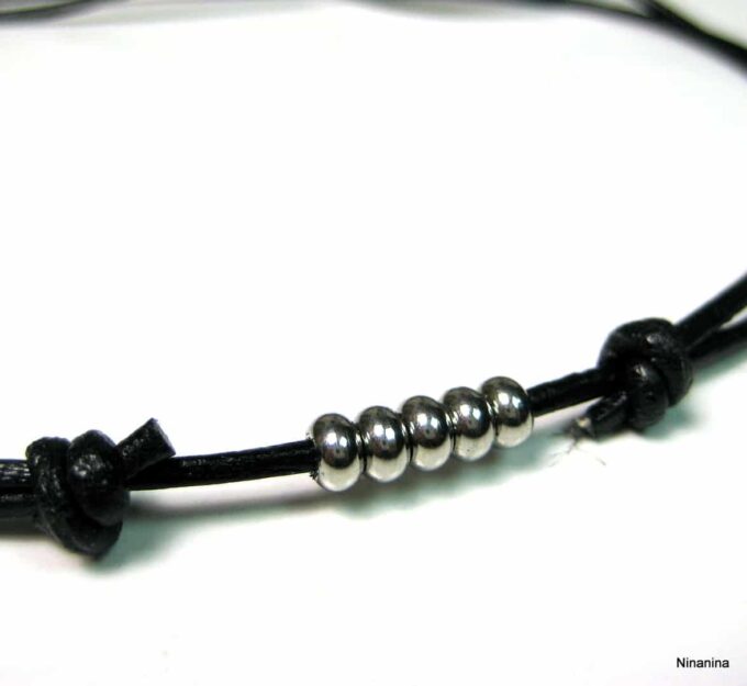 N2992tera_collier_homme_cordon_cuir_rondelles_acier_inoxydable