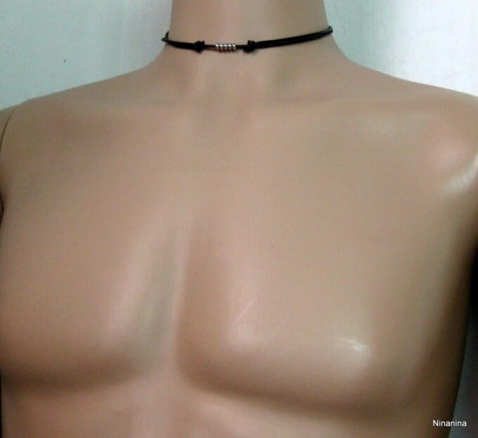 N2992terb_collier_homme_cordon_cuir_rondelles_acier_inoxydable