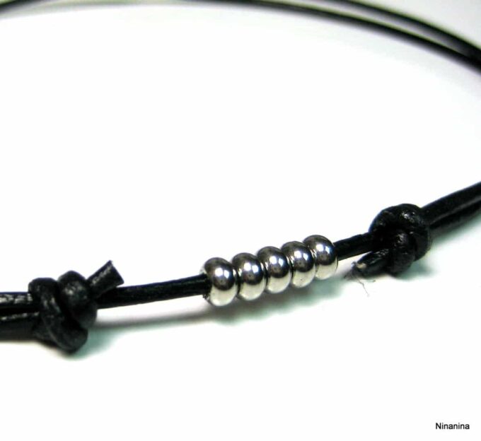 N2992terf_collier_homme_cordon_cuir_rondelles_acier_inoxydable