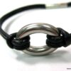 N3006bisa_bracelet_cordon_cuir_et_anneau_oval_acier_inoxydable