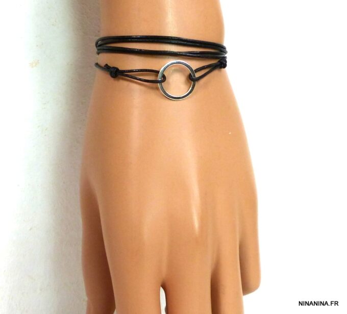 N3012terb_bracelet_wrap_cordon_cuir_anneau_argent_massif
