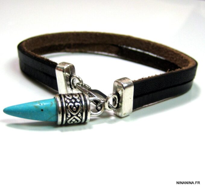 N3014tera_bracelet_homme_cuir_corne_turquoise