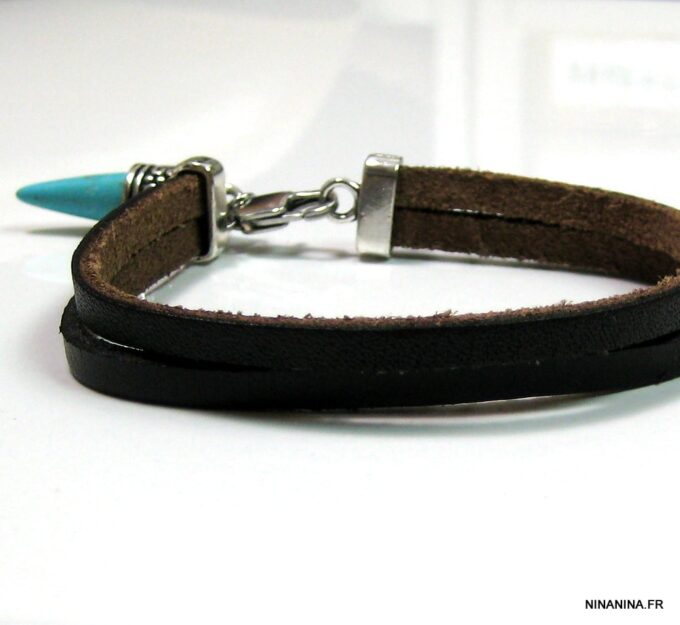 N3014terf_bracelet_homme_cuir_corne_turquoise