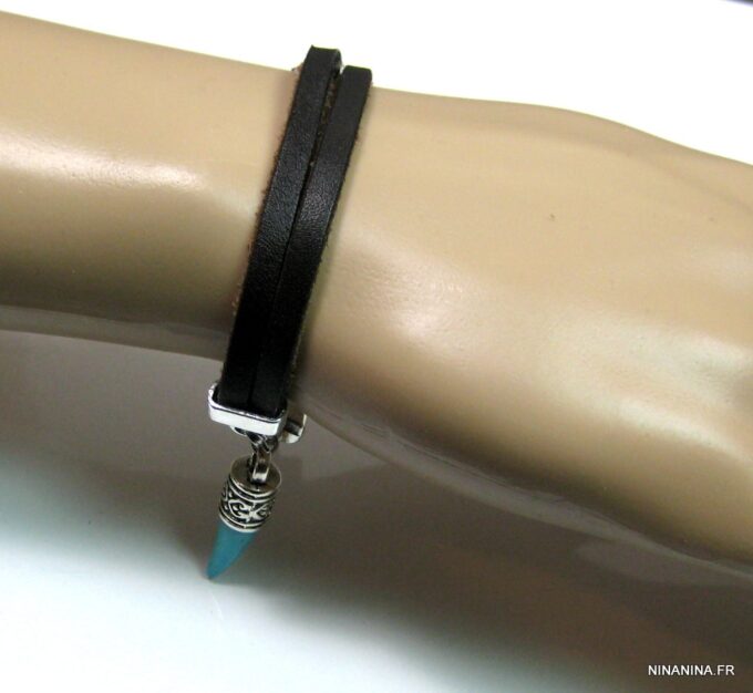 N3014teri_bracelet_homme_cuir_corne_turquoise