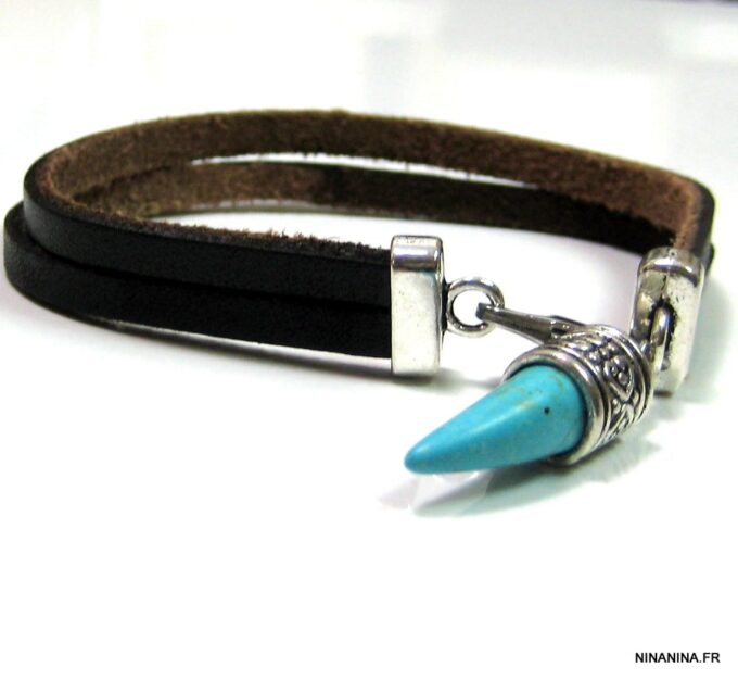 N3014term_bracelet_homme_cuir_corne_turquoise