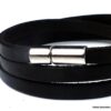 N3031_Bracelet_homme_cuir_3_tours_fermoir_acier_inoxydable_-_Bijoux_Bracelets_en_ligne_Ninanina