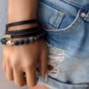 N3031c_Bracelet_homme_cuir_3_tours_fermoir_acier_inoxydable_-_Bijoux_Bracelets_en_ligne_Ninanina