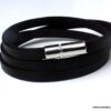 N3031h_Bracelet_homme_cuir_3_tours_fermoir_acier_inoxydable_-_Bijoux_Bracelets_en_ligne_Ninanina