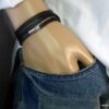 N3031terb_Bracelet_homme_cuir_3_tours_cuir_fermoir_acier_inoxydable