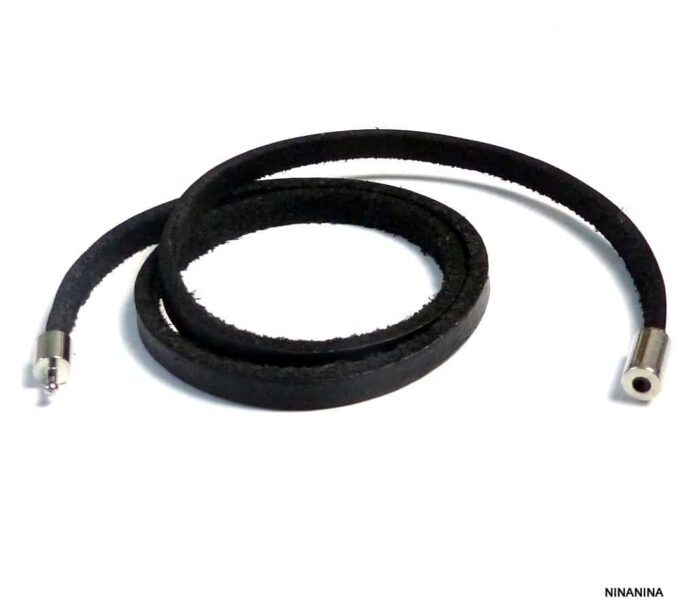 N3031terg_Bracelet_homme_cuir_3_tours_cuir_fermoir_acier_inoxydable