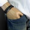 N3031teri_Bracelet_homme_cuir_3_tours_cuir_fermoir_acier_inoxydable