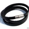 N3031terj_Bracelet_homme_cuir_3_tours_cuir_fermoir_acier_inoxydable