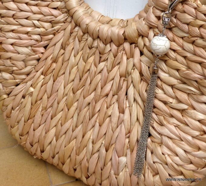 N3032_Bijou_de_sac_boule_et_pompon_metal_argent_-_Accessoires_Bijoux_de_sac_en_ligne_Ninanina