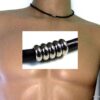 N3036terc_Collier_homme_cordon_cuir_rondelles_acier_inoxydable