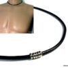 N3036terd_Collier_homme_cordon_cuir_rondelles_acier_inoxydable