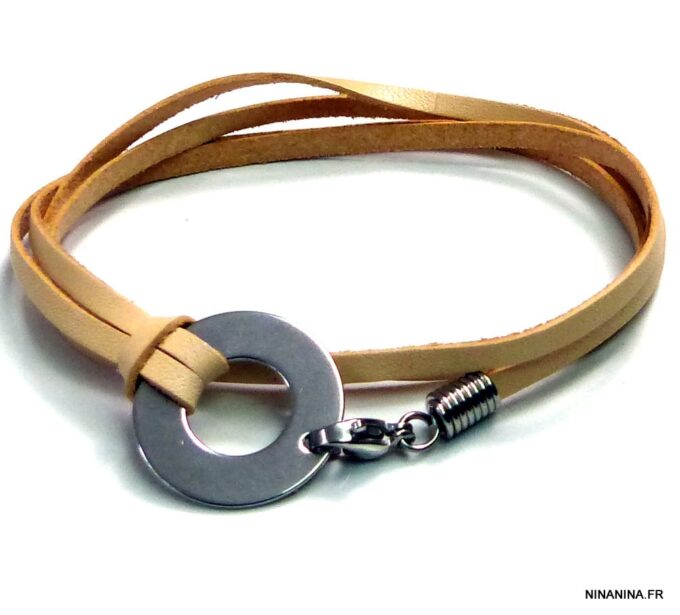 N3037ter_Bracelet_cible_2_tours_cuir_et_acier_inoxydable