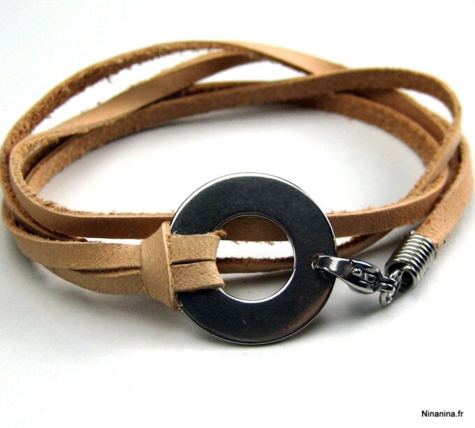 N3037terb_bracelet_xrap_cuir_et_disque_acier_inoxydable