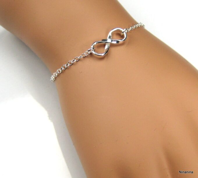 Bracelet Infini femme Argent 925 massif minimaliste Ninanina