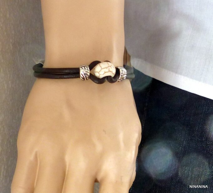 N3054_bracelet_homme_cuir_perle_blanche_ou_turquoise-1