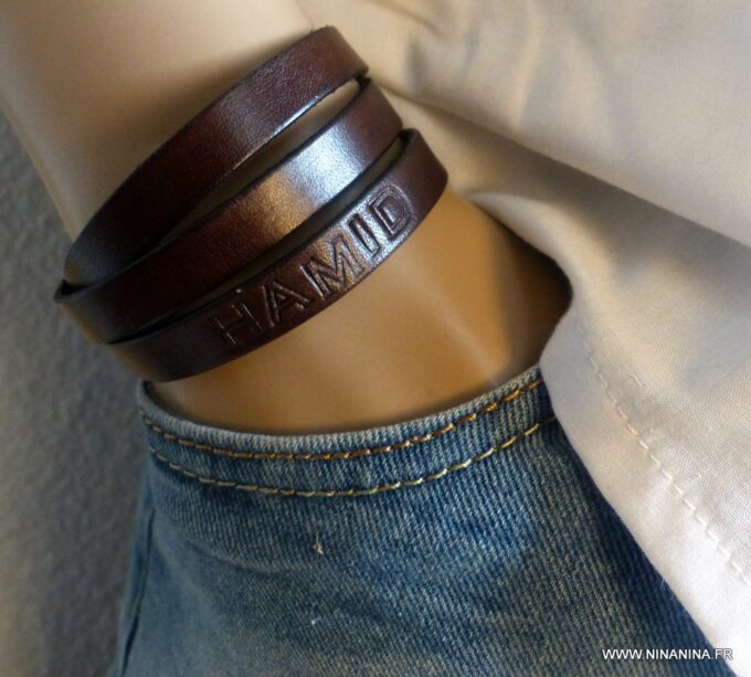 N3055c_Bracelet_homme_cuir_3_tours_personnalise_fermoir_acier_inoxydable_argente_NINANINA