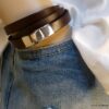 N3055e_Bracelet_homme_wrap_cuir_3_tours_personnalise_fermoir_acier_inoxydable_argente_NINANINA