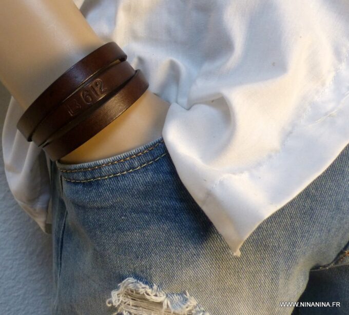 N3055i_Bracelet_homme_wrap_cuir_3_tours_personnalise_fermoir_acier_inoxydable_argente_NINANINA