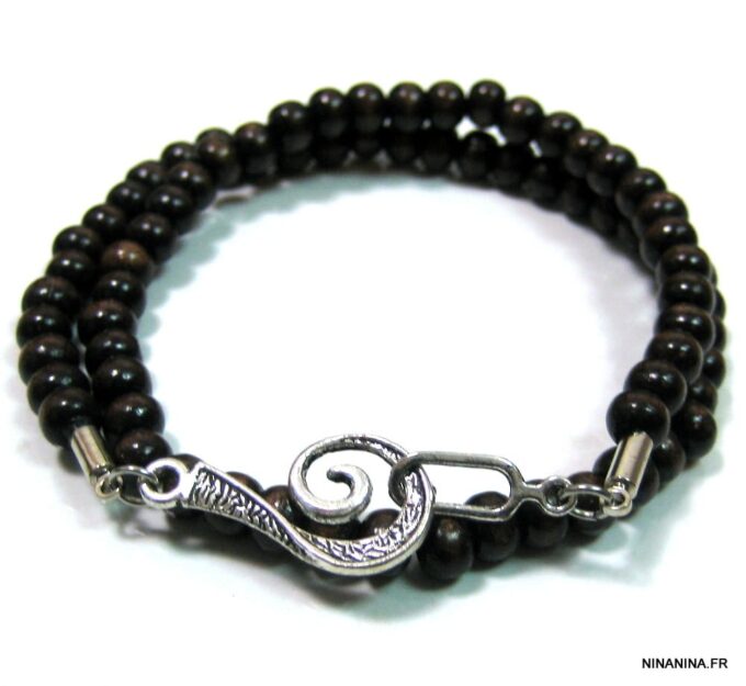 N3058terc_bracelet_perles_bois_fermoir_s_argente