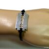 N3080c_bracelet_cordon_cuir_lame_de_rasoir_acier_inoxydable