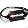 N3080ter_Bracelet_cordon_cuir_lame_de_rasoir_acier_inoxydable