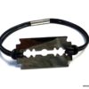 N3080tera_Bracelet_homme_cordon_cuir_lame_de_rasoir_acier_inoxydable