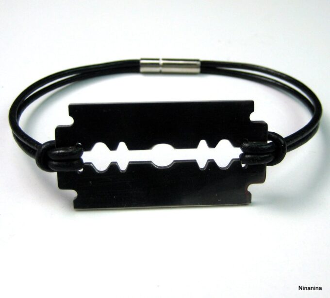 N3080terb_bracelet_cordon_cuir_lame_de_rasoir