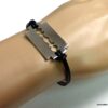N3080teri_Bracelet_cordon_cuir_lame_de_rasoir_acier_inoxydable