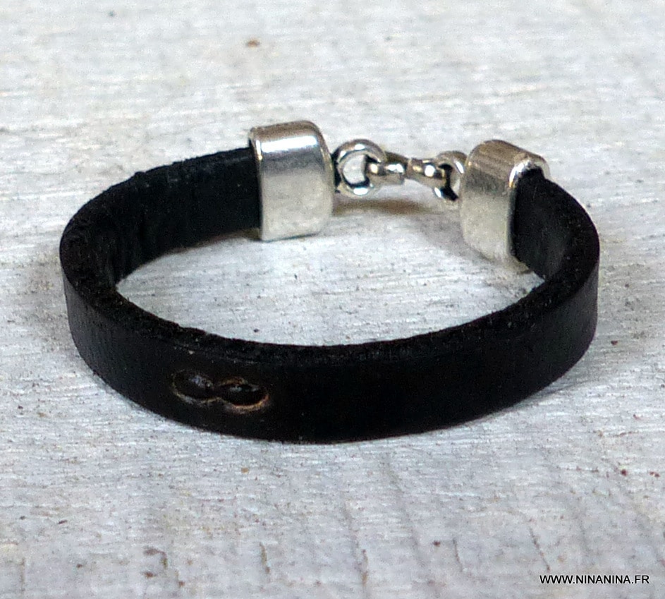 Bague cuir femme et homme personnalisée symbole infini gravé – Image 6