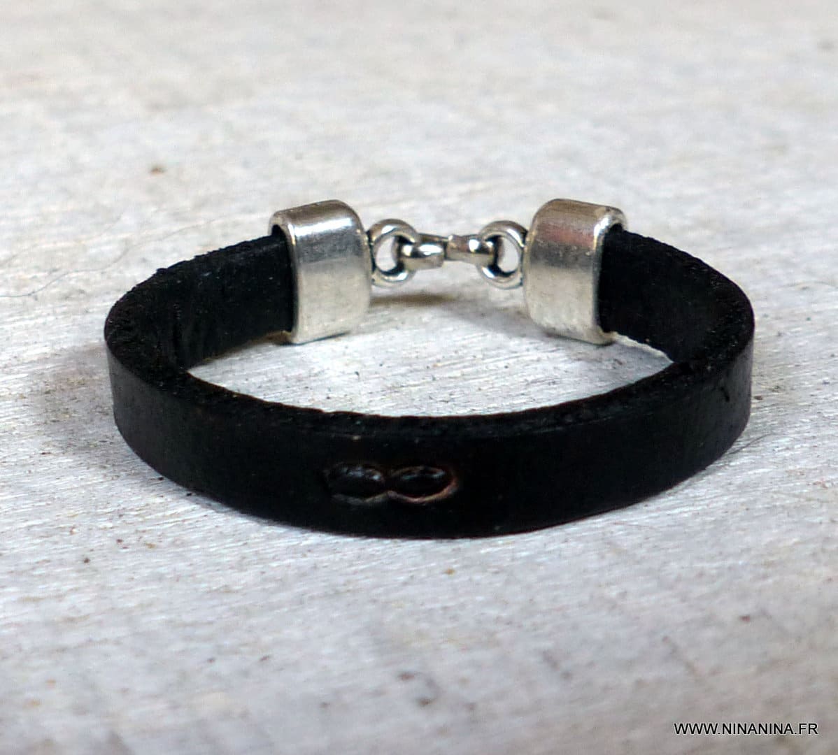 Bague Cuir Femme Et Homme Personnalisee Symbole Infini Ninanina
