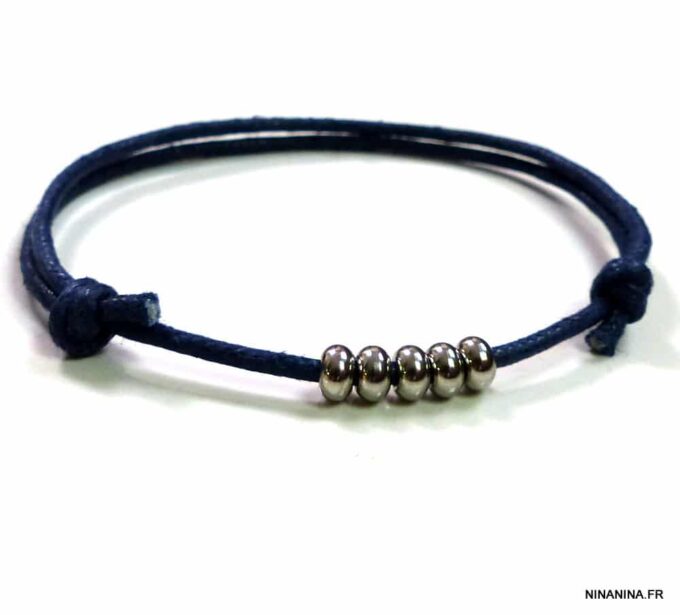 N3120terd_bracelet_cordon_bleu_perles_acier_inoxydable