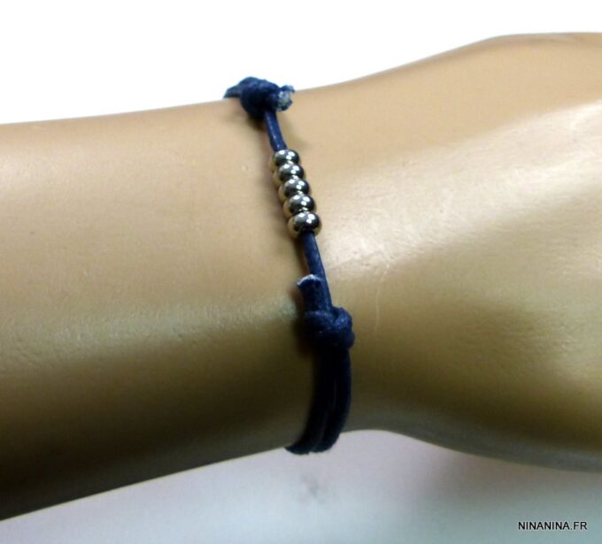 N3120terg_bracelet_cordon_bleu_perles_acier_inoxydable