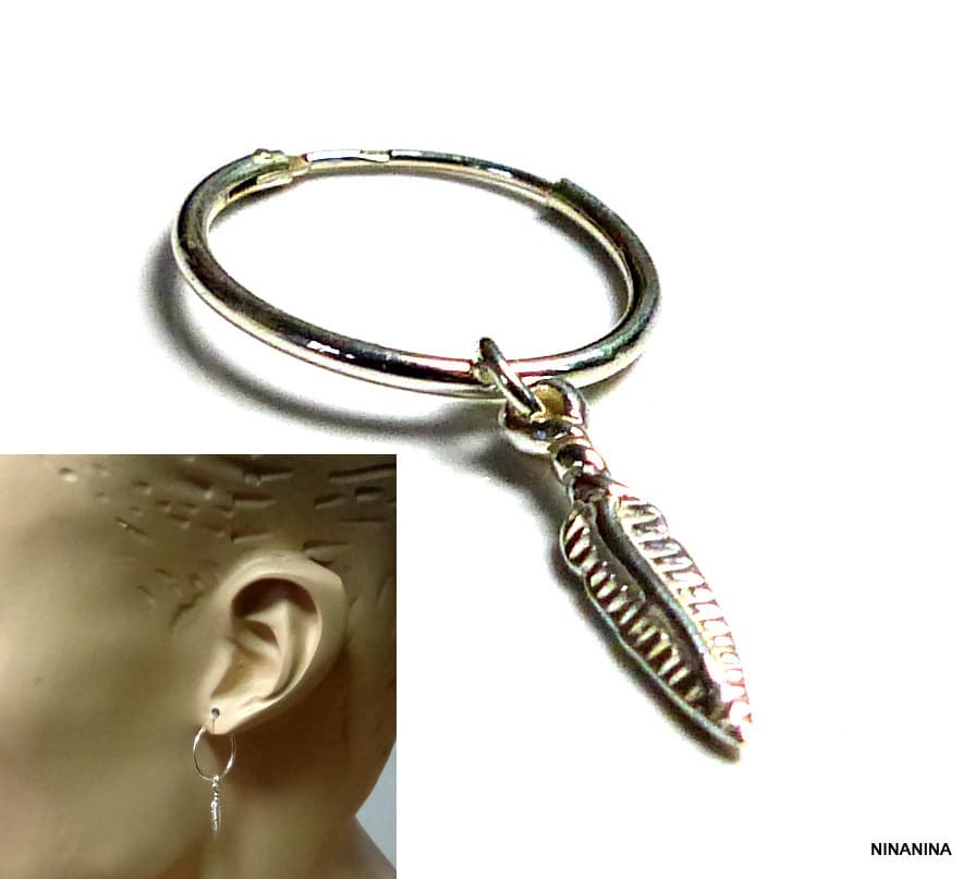 Paire De Boucles D'oreilles Pendantes En Argent Massif 925 - Style Créole - Fermoir Dormeuse - Occasion - Fabriqué En France
