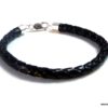 N3175tera_Bracelet_homme_cuir_tresse_fermoir_argent_massif