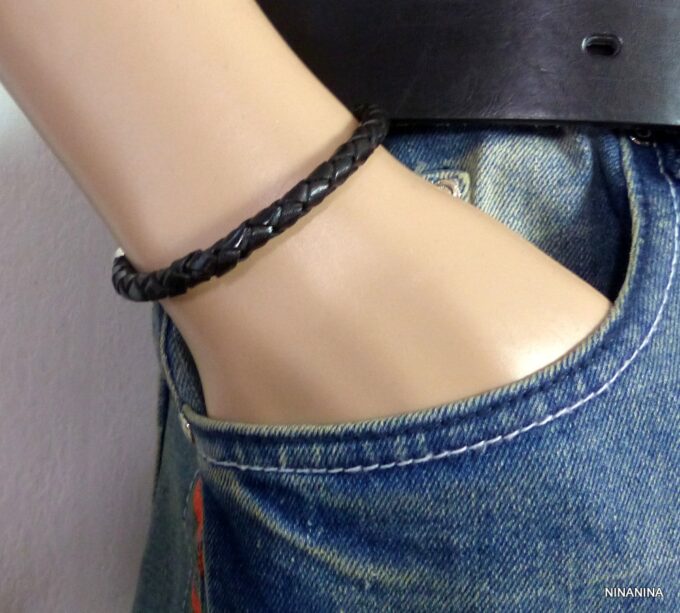 N3175tere_Bracelet_homme_cuir_tresse_fermoir_argent_massif
