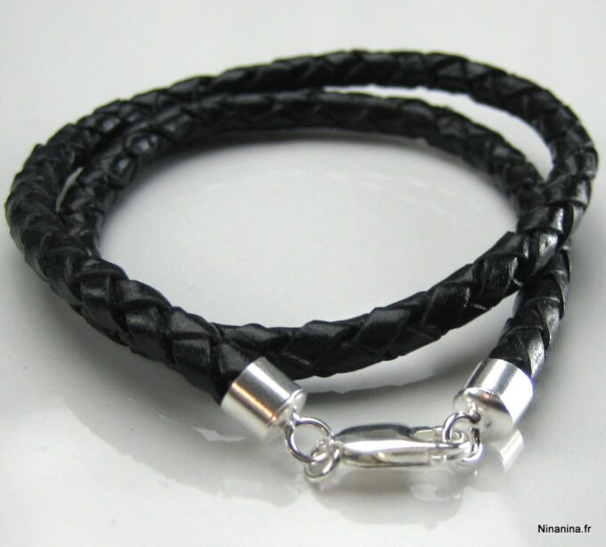 N3176terc_bracelet_cuir_tresse_et_argent_massif