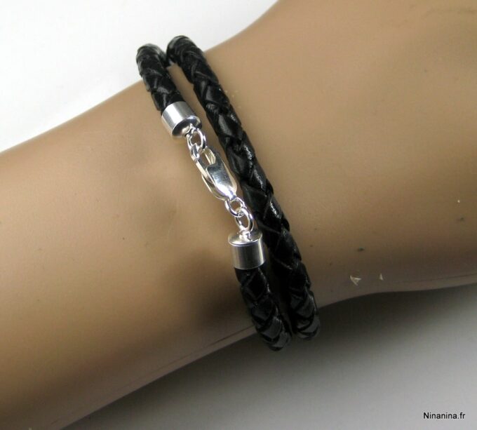 N3176tere_bracelet_cuir_tresse_et_argent_massif