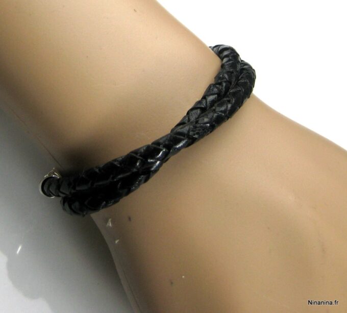 N3176terg_bracelet_cuir_tresse_et_argent_massif